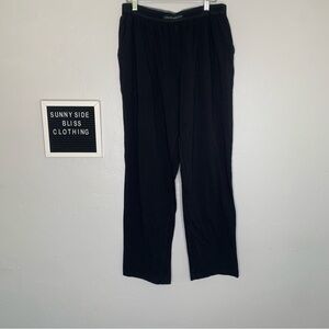 David Archy Black Men’s Sleep Pants L Moisture Wicking Lounge Cotton Blend
